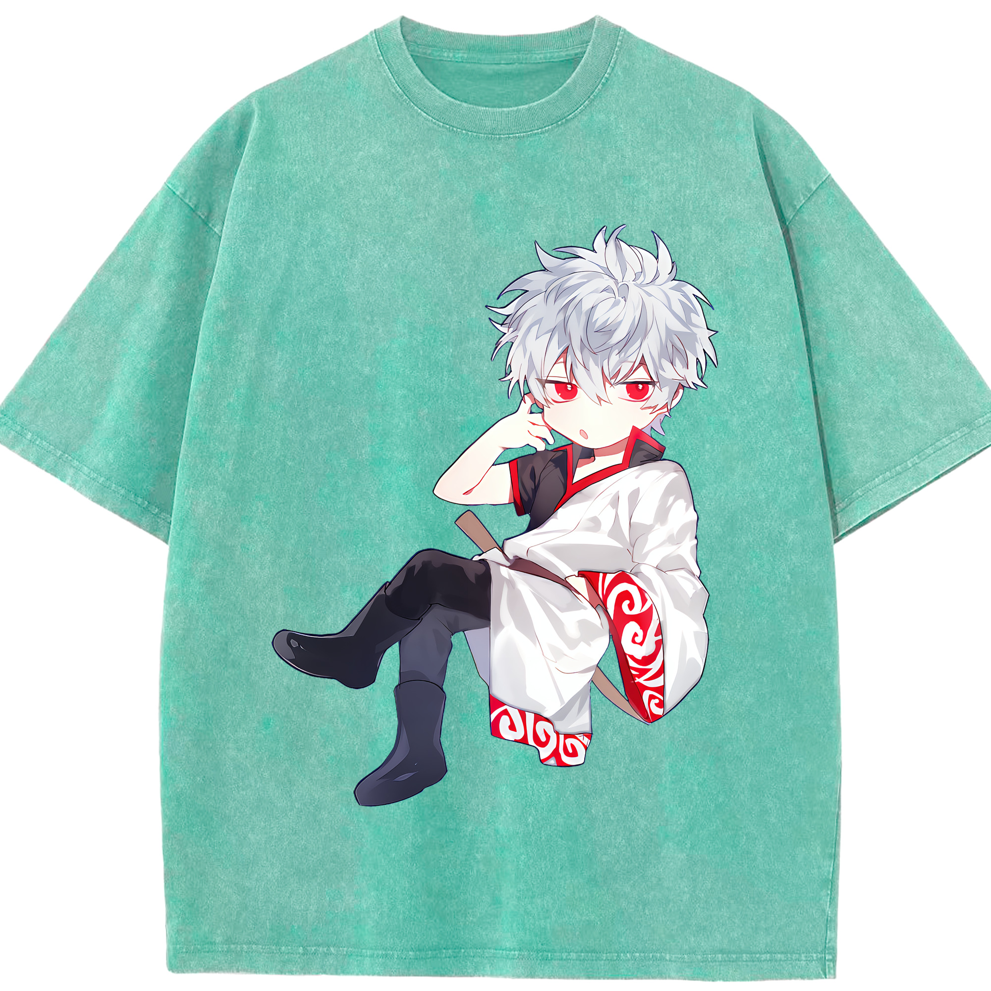 （画像用） ぎんたま 坂田銀時（さかたぎんとき） 神楽 志村新八（しむら しんぱち） GINTAMA Sakata Gintoki Kagura Shimura Shinpachi 綿100% ヴィンテージ風 半袖Tシャツ（フロントプリント）
